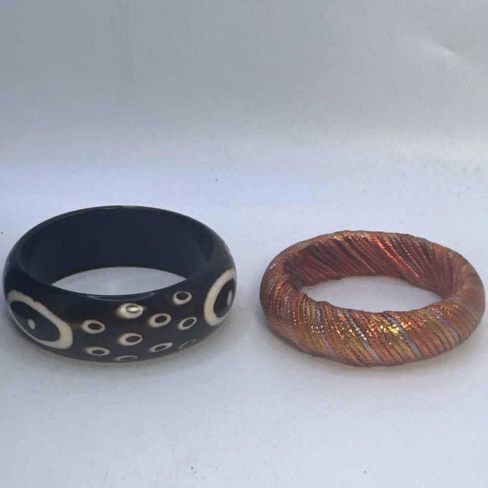 Unbranded Bangle Bracelet Set Women OS Brown Copper Excellent Bohemian Batik 2pc